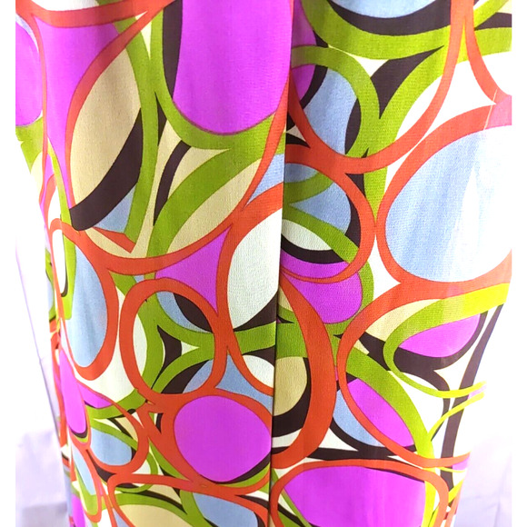 J.B.S. ltd Women's Dress Size 12 Midi Retro 1960's Design Orange Pink Tan Knee. - Picture 6 of 8